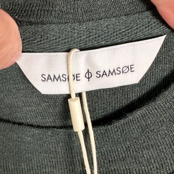 NWT Samsoe 50% Merino Wool 50% Bamboo Green Lightweight Sweater Mens Size XXL - Picture 2 of 12